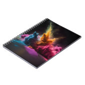 Rainbow Powder blast auf schwarz Notizblock (Linke Seite)