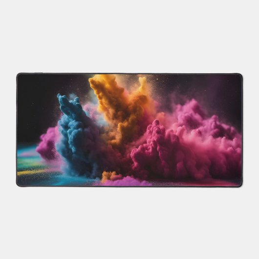 Rainbow Powder blast auf schwarz Schreibtischunterlage (Vorderseite)
