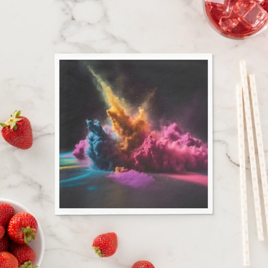 Rainbow Powder blast auf schwarz Serviette (Beispiel)