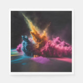 Rainbow Powder blast auf schwarz Serviette (Vorderseite)