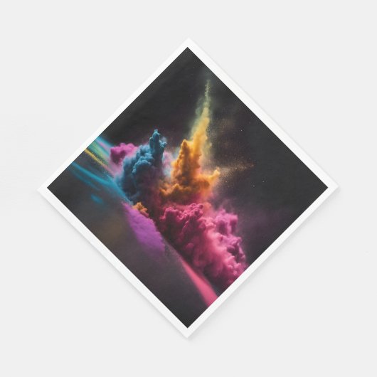 Rainbow Powder blast auf schwarz Serviette (Ecke)