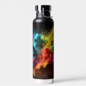 Rainbow Powder blast auf schwarz Trinkflasche (Links)
