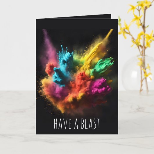 Rainbow Powder Blast Geburtstag Karte (Gelbe Blume)