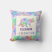 Rainbow Prehistorischer Dinosauriername Kissen (Vorderseite)