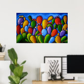 Rainbow Prickly Pear Cactus Art Poster (Heimbüro)