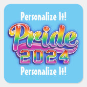 Rainbow Pride 2023 Quadratischer Aufkleber (Vorderseite)