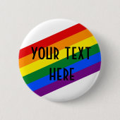 Rainbow Pride Abzeichen - Benutzerdefinierter Text Button (Vorderseite)
