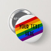 Rainbow Pride Abzeichen - Benutzerdefinierter Text Button (Vorne & Hinten)