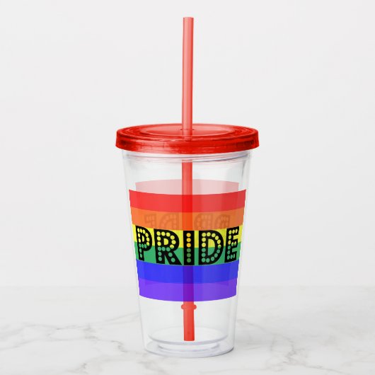 Rainbow Pride Acryltrinkbecher (Vorderseite)