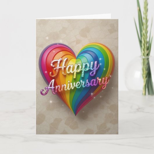 Rainbow Pride Anniversary Card Feiertagskarte (Vorderseite)