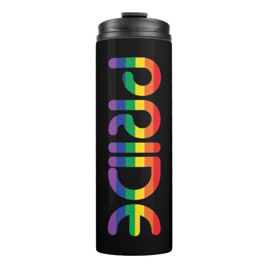 Rainbow Pride Ballon Letters Thermosbecher (Vorderseite)
