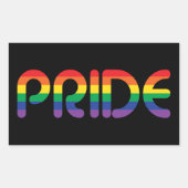 Rainbow Pride Balloon Letters Rechteckiger Aufkleber (Vorderseite)