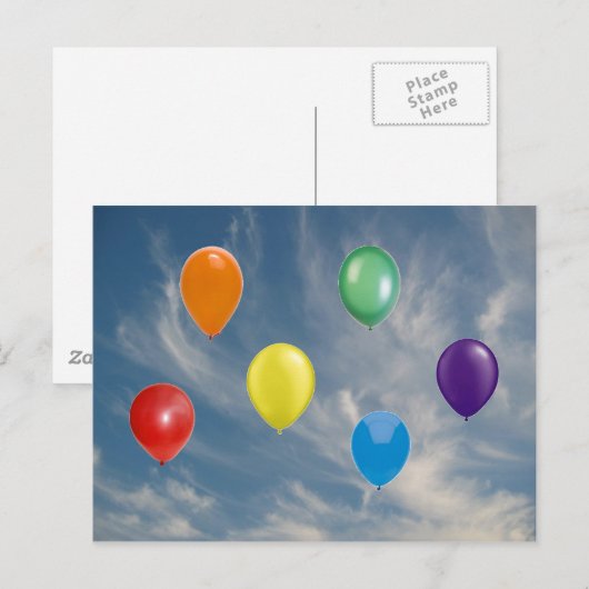 Rainbow Pride Balloons Postkarte (Vorne/Hinten)