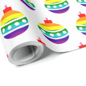 Rainbow Pride Bauble Ball Pattern LGBTQ Weihnachte Geschenkpapier (Rolleneckpunkt)