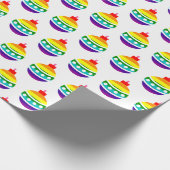 Rainbow Pride Bauble Ball Pattern LGBTQ Weihnachte Geschenkpapier (Ecke)