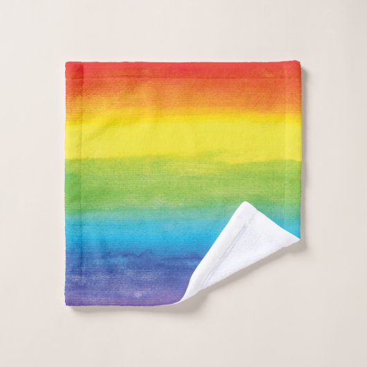 Rainbow Pride Bright Vibrann Badhandtuch Set (Waschlappen)