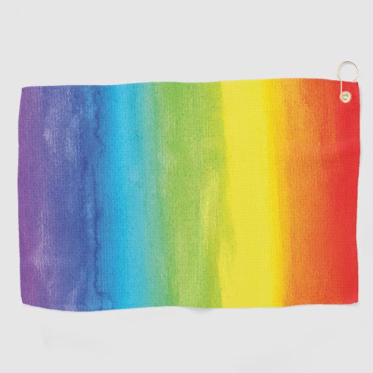 Rainbow Pride Bright Vibrann Golfhandtuch (Horizontal)
