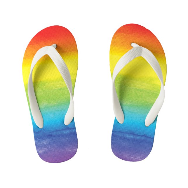 Rainbow Pride Bright Vibrann Kinderbadesandalen (Fußbett)
