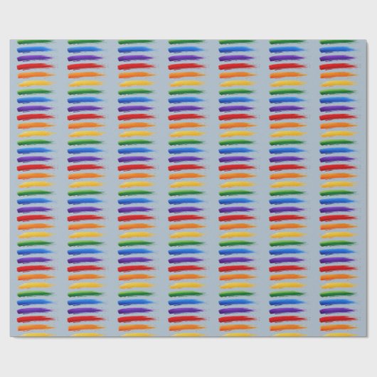Rainbow Pride Brushstrokes Geschenkartikel Geschenkpapier (Flach)