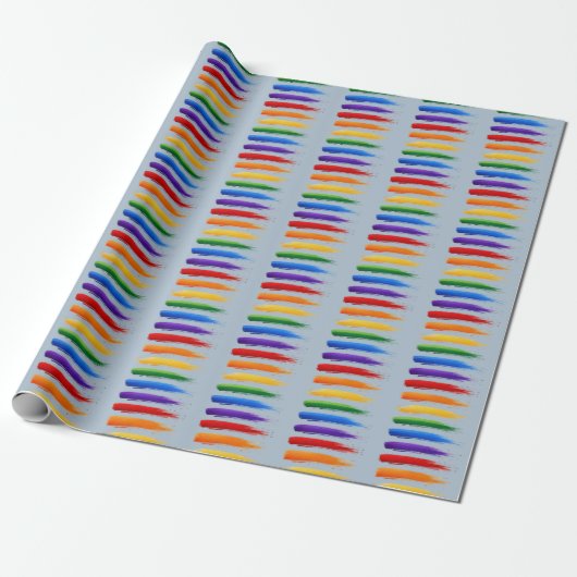 Rainbow Pride Brushstrokes Geschenkartikel Geschenkpapier (Ungerollt)