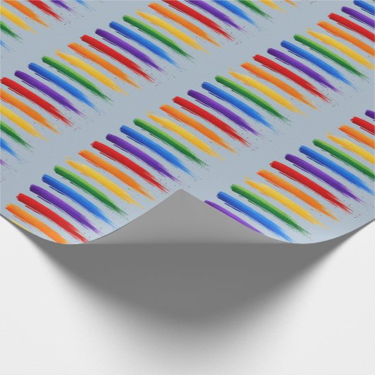 Rainbow Pride Brushstrokes Geschenkartikel Geschenkpapier (Ecke)