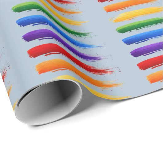 Rainbow Pride Brushstrokes Geschenkartikel Geschenkpapier (Rolleneckpunkt)