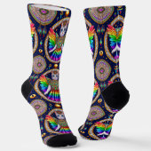 Rainbow Pride Cat Fairy Crew Socken (Gewinkelt)