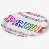 Rainbow PRIDE Celebration 9" Papier Party Plate Pappteller (Schrägansicht)