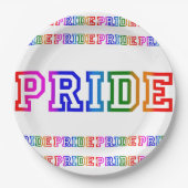 Rainbow PRIDE Celebration 9" Papier Party Plate Pappteller (Vorderseite)