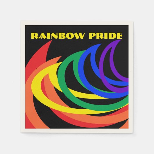 Rainbow Pride Color Crescent Muster Papier Napkins Serviette (Vorderseite)