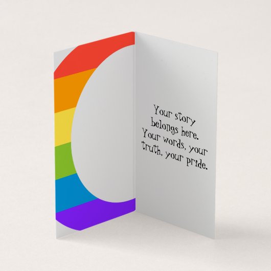 Rainbow Pride Crescent Moons Greeting Card Visitenkarten (Innenseite)