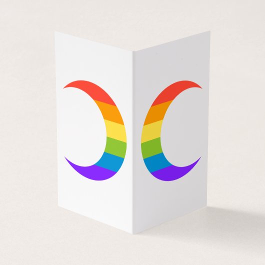 Rainbow Pride Crescent Moons Greeting Card Visitenkarten (Vorderseite)