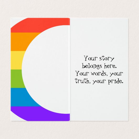 Rainbow Pride Crescent Moons Greeting Card Visitenkarten (Innenseite Aufgefaltet)