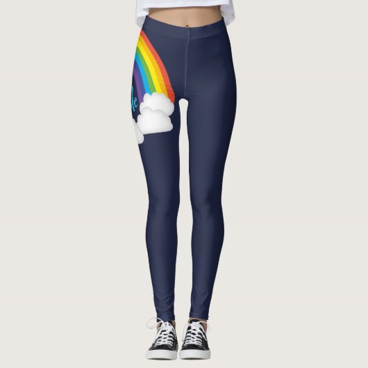 Rainbow Pride Deep Blue Parade Leggings (Vorderseite)