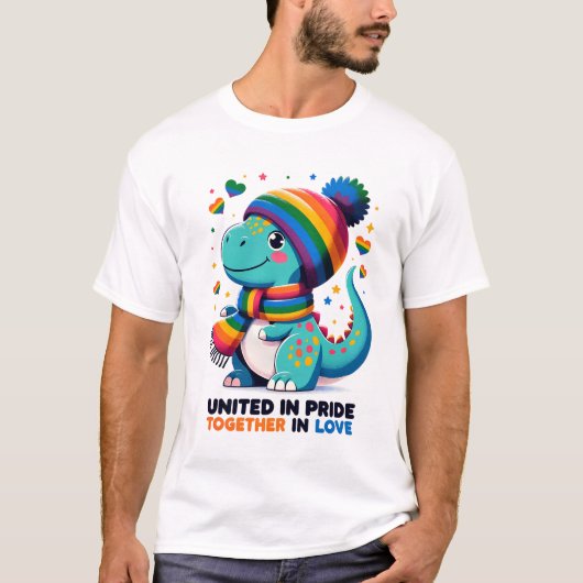 Rainbow Pride Dino - T-Shirt (Vorderseite)