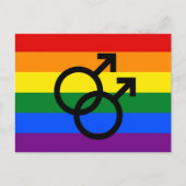 Rainbow Pride Doppelmännchen Postkarte (Vorderseite)