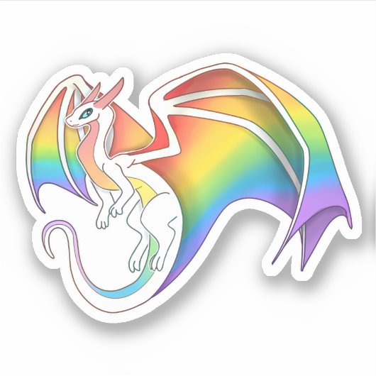 Rainbow Pride Dragon Aufkleber (Vorderseite)