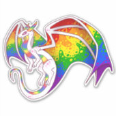 Rainbow Pride Dragon Aufkleber (Vorderseite)