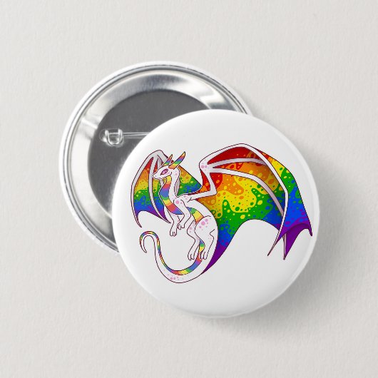 Rainbow Pride Dragon Button (Vorne & Hinten)