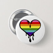 Rainbow Pride Dripping Heart Button (Vorne & Hinten)
