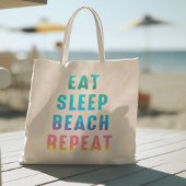 Rainbow Pride Eat Sleep Beach Wiederholung Tragetasche