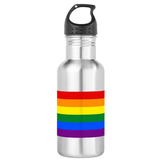Rainbow Pride Edelstahlflasche (Vorderseite)