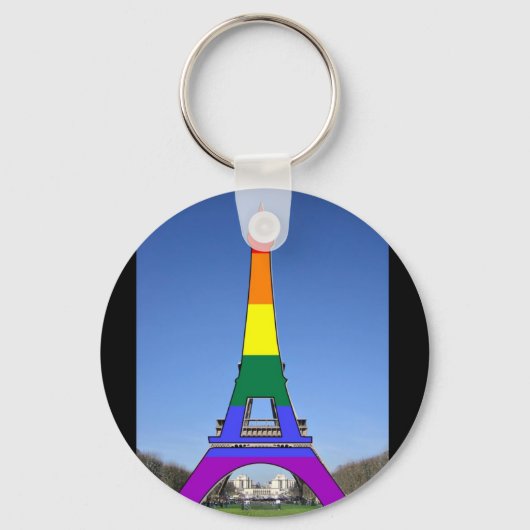 Rainbow Pride Eiffel Tower Schlüsselanhänger (Vorderseite)