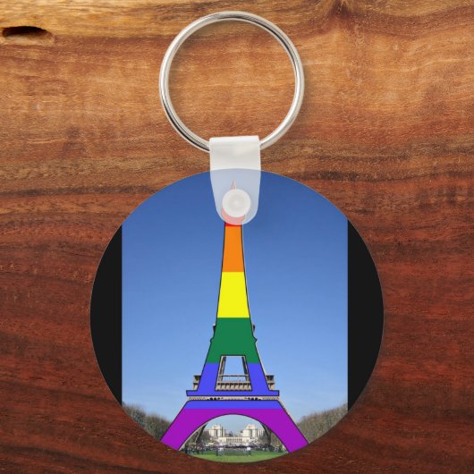 Rainbow Pride Eiffel Tower Schlüsselanhänger (Vorderseite)