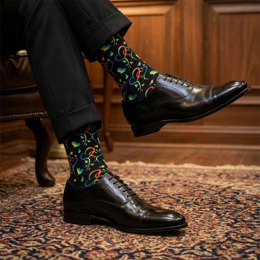 Rainbow Pride Entwined Hearts Socken