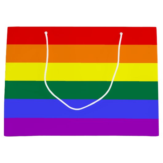 Rainbow-Pride-Flag Große Geschenktüte (Vorderseite)
