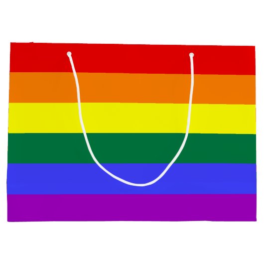 Rainbow-Pride-Flag Große Geschenktüte (Rückseite)