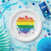 Rainbow Pride Flag Hearts Pappteller (Party)