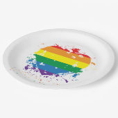Rainbow Pride Flag Hearts Pappteller (Schrägansicht)