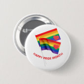 Rainbow Pride Flag Herzstück Liebe Button (Vorne & Hinten)